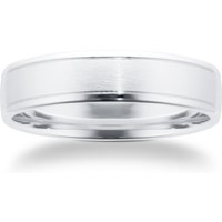 Platinum 5mm Classic Pattern Mens Wedding Ring - Ring Size Q