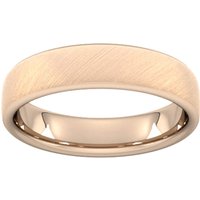 5mm Slight Court Standard Diagonal Matt Finish Wedding Ring In 9 Carat Rose Gold - Ring Size S
