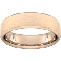 6mm Slight Court Standard Matt Finished Wedding Ring In 18 Carat Rose Gold - Ring Size R