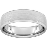 6mm Slight Court Standard Matt Finished Wedding Ring In Platinum - Ring Size P