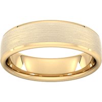 6mm Slight Court Standard Polished Chamfered Edges With Matt Centre Wedding Ring In 9 Carat Yellow Gold - Ring Size S