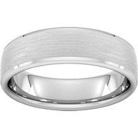 6mm Slight Court Standard Polished Chamfered Edges With Matt Centre Wedding Ring In 950 Palladium - Ring Size P