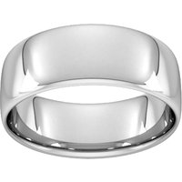 8mm Slight Court Standard Wedding Ring In 9 Carat White Gold - Ring Size H