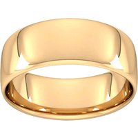 8mm Slight Court Standard Wedding Ring In 9 Carat Yellow Gold - Ring Size R