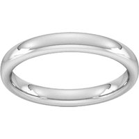 3mm Slight Court Heavy Wedding Ring In 9 Carat White Gold - Ring Size M