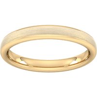3mm Slight Court Heavy Matt Finished Wedding Ring In 9 Carat Yellow Gold - Ring Size P