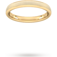 3mm Slight Court Heavy Matt Finished Wedding Ring In 18 Carat Yellow Gold - Ring Size M