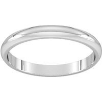 2.5mm D Shape Standard Wedding Ring In 9 Carat White Gold - Ring Size Q