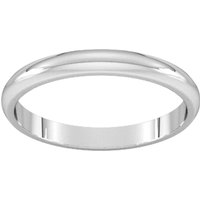 2.5mm D Shape Standard Wedding Ring In 18 Carat White Gold - Ring Size N