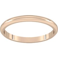 2mm D Shape Standard Wedding Ring In 18 Carat Rose Gold - Ring Size T
