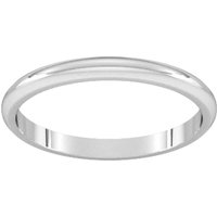 2mm D Shape Standard Wedding Ring In 950 Palladium - Ring Size J