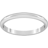 2mm D Shape Standard Wedding Ring In Platinum - Ring Size Y