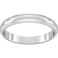 3mm D Shape Standard Wedding Ring In 9 Carat White Gold - Ring Size I