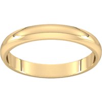 3mm D Shape Standard Wedding Ring In 9 Carat Yellow Gold - Ring Size K