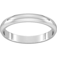 3mm D Shape Standard Wedding Ring In 18 Carat White Gold - Ring Size J