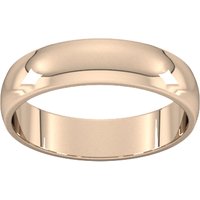 5mm D Shape Standard Wedding Ring In 9 Carat Rose Gold - Ring Size H