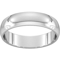 5mm D Shape Standard Wedding Ring In 18 Carat White Gold - Ring Size M