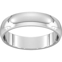 5mm D Shape Standard Wedding Ring In 950 Palladium - Ring Size H