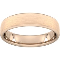 5mm D Shape Standard Matt Finished Wedding Ring In 9 Carat Rose Gold - Ring Size K