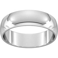 6mm D Shape Standard Wedding Ring In 9 Carat White Gold - Ring Size G