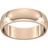 6mm D Shape Standard Wedding Ring In 18 Carat Rose Gold - Ring Size R