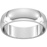 6mm D Shape Standard Wedding Ring In 950 Palladium - Ring Size P