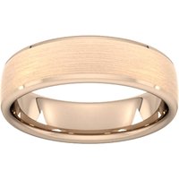 6mm D Shape Standard Polished Chamfered Edges With Matt Centre Wedding Ring In 18 Carat Rose Gold - Ring Size S