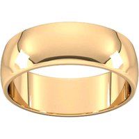 7mm D Shape Standard Wedding Ring In 9 Carat Yellow Gold - Ring Size Q