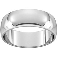 7mm D Shape Standard Wedding Ring In Sterling Silver - Ring Size P