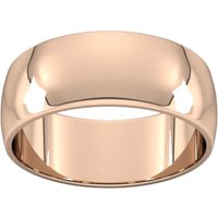 8mm D Shape Standard Wedding Ring In 9 Carat Rose Gold - Ring Size N