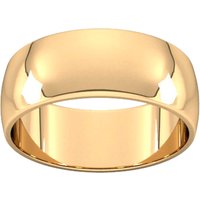 8mm D Shape Standard Wedding Ring In 18 Carat Yellow Gold - Ring Size T