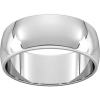 8mm D Shape Standard Wedding Ring In 950 Palladium - Ring Size S