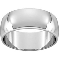 8mm D Shape Standard Wedding Ring In Platinum - Ring Size K