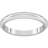 2.5mm D Shape Heavy Wedding Ring In 950 Palladium - Ring Size Y