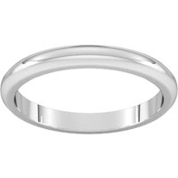 2.5mm D Shape Heavy Wedding Ring In Sterling Silver - Ring Size J