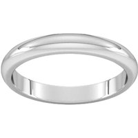 3mm D Shape Heavy Wedding Ring In 9 Carat White Gold - Ring Size N