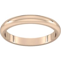3mm D Shape Heavy Wedding Ring In 9 Carat Rose Gold - Ring Size H