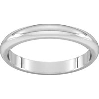 3mm D Shape Heavy Wedding Ring In 18 Carat White Gold - Ring Size R