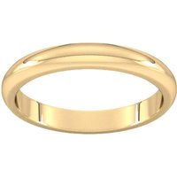 3mm D Shape Heavy Wedding Ring In 18 Carat Yellow Gold - Ring Size S