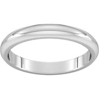 3mm D Shape Heavy Wedding Ring In Platinum - Ring Size J
