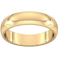 5mm D Shape Heavy Wedding Ring In 9 Carat Yellow Gold - Ring Size T