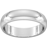 5mm D Shape Heavy Wedding Ring In 18 Carat White Gold - Ring Size V