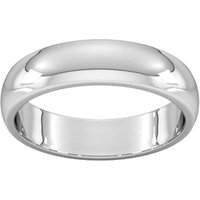 5mm D Shape Heavy Wedding Ring In Platinum - Ring Size V