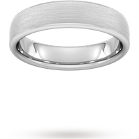 5mm D Shape Heavy Matt Finished Wedding Ring In 950 Palladium - Ring Size L