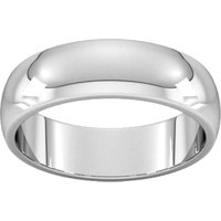 6mm D Shape Heavy Wedding Ring In 9 Carat White Gold - Ring Size Q