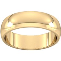 6mm D Shape Heavy Wedding Ring In 9 Carat Yellow Gold - Ring Size U