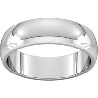 6mm D Shape Heavy Wedding Ring In Sterling Silver - Ring Size I