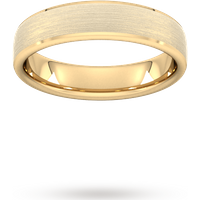 6mm D Shape Heavy Polished Chamfered Edges With Matt Centre Wedding Ring In 18 Carat Yellow Gold - Ring Size H