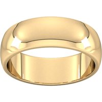7mm D Shape Heavy Wedding Ring In 9 Carat Yellow Gold - Ring Size Z