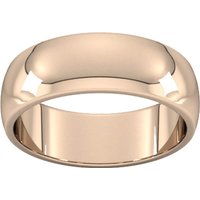 7mm D Shape Heavy Wedding Ring In 18 Carat Rose Gold - Ring Size P